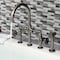 Kingston Brass KS2334CG Industrial Style Bridge Kitchen Faucet with Brass Sprayer, Black Stainless KS2334CG - alternate 5